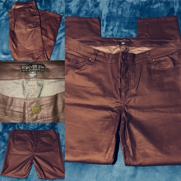 Forever 21 Plus Dark Brown Faux Leather Pants - Picture 2 of 6